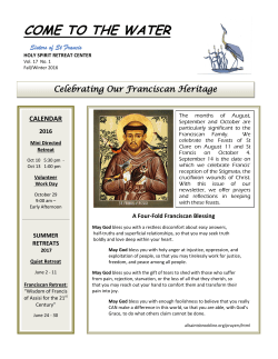 come to the water - Rochester Franciscans