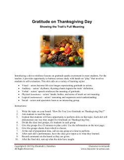 Gratitude Skit for Thanksgiving Day - Character-in