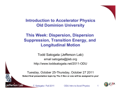 Dispersion, Transition, Longitudinal Motion [3.7 Mb