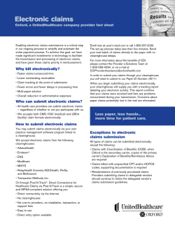 Electronic claims - Oxford Health Plans