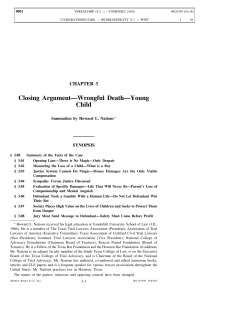 Closing Argument&mdash;Wrongful Death&mdash;Young Child