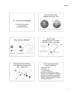 S1. Time and Coordinates Why are they different?