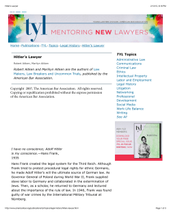 Hitler`s Lawyer - American Bar Association