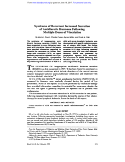 Syndrome of Recurrent Increased Secretion of Antidiuretic Hormone