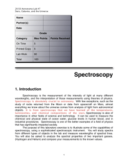 Spectroscopy - University of Iowa Astrophysics
