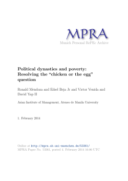Political dynasties and poverty