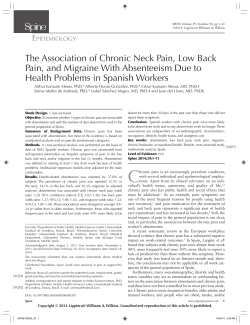 The Association of Chronic Neck Pain, Low Back Pain, and Migraine