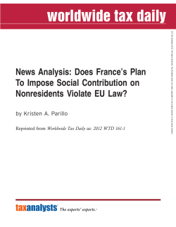 Does France`s Plan To Impose Social Contribution - Russell