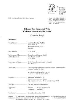 Efficacy Test Conducted With &ldquo;Callous Cream (LAD