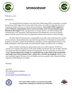 Sponsorship for San Carlos Little League