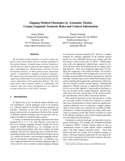 Aligning Medical Ontologies by Axiomatic Models, Corpus
