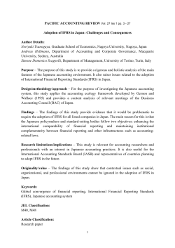27 Adoption of IFRS in Japan: Challenges and Consequences