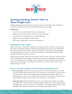 Quitting Smoking Doesn`t Have to Mean Weight Gain