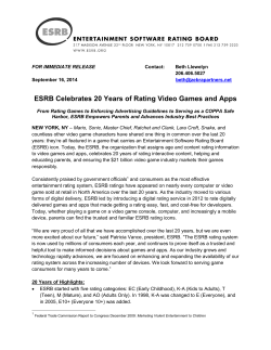 ESRB Celebrates 20 Years of Rating Video Games and Apps