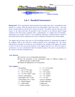 Lab 3: Handheld Seismometers