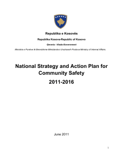 15.09.2016National Strategy and Action Plan for Community Safety