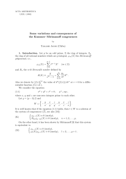 Some variations and consequences of the Kummer&ndash;Mirimanoff