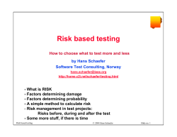 Risk based testing