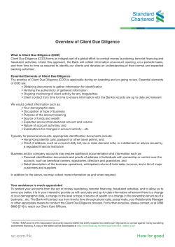 Overview of Client Due Diligence