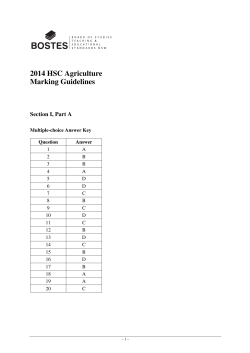 2014 HSC Agriculture Marking Guidelines