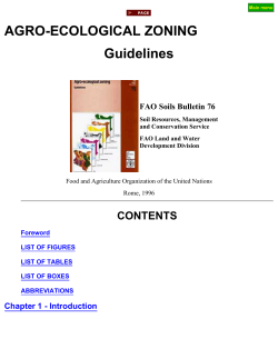 Agro-ecological Zoning Guidelines