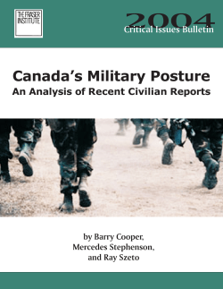 Canada`s Military Posture: An Analysis of Recent Civilian Reports