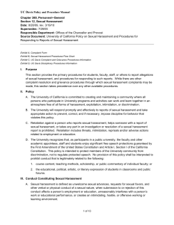University of California Sexual Harassment Policy