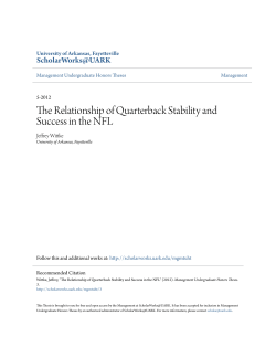 The Relationship of Quarterback Stability and Success in the NFL