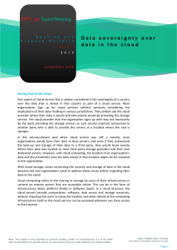 D atasovereigntyoverdat ainthecloud