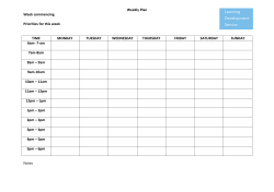 Client`s Weekly Activity Schedule