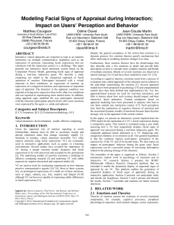 Modeling Facial Signs of Appraisal during Interaction