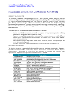 STAKEHOLDER COORDINATION AND OUTREACH PLAN (SCOP)