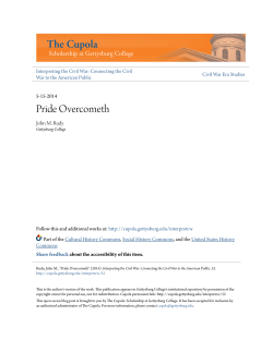Pride Overcometh - The Cupola: Scholarship at Gettysburg College