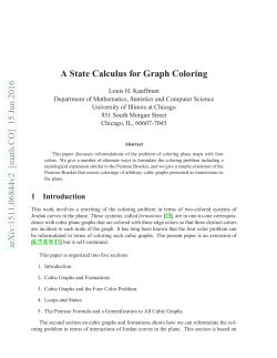 A State Calculus for Graph Coloring
