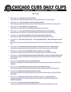 Cubs Daily Clips - Chicago Cubs