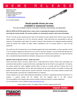 Small spindle drives are now available in wearproof