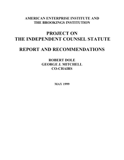 project on the independent counsel statute report and