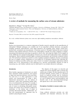 A review of methods for measuring the surface area of stream