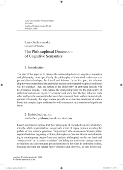 The Philosophical Dimension of Cognitive Semantics