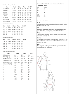 Size Neck Chest Waist CB SLV XX-SMALL 13 - 13.5 35 - 36 27