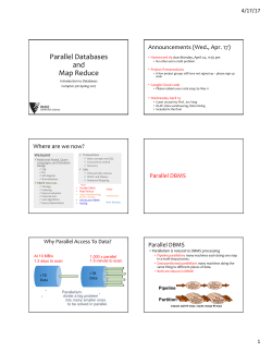 Parallel Databases and Map Reduce