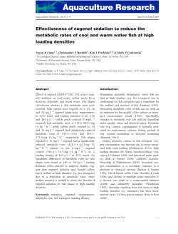 Effectiveness of eugenol sedation