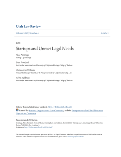 Startups and Unmet Legal Needs