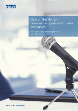New on the Horizon: Revenue recognition for media