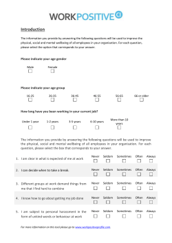Introduction - Work Positive