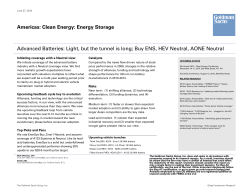 Americas: Clean Energy: Energy Storage
