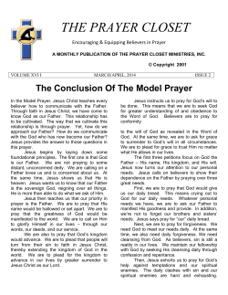 Mar/Apr 2014 - Prayer Closet Ministries