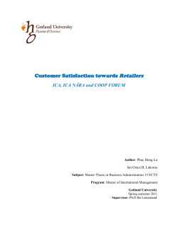 Customer Satisfaction towards Retailers