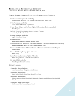 TENTH ANNUAL HONORS AWARD CEREMONY David L. Boren