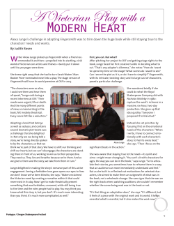 A Victorian Play with Modern Heart - (Prologue - Fall 2014)